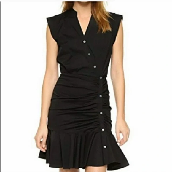 Veronica Beard Ruched Dress Black Size 2 - Picture 3 of 5